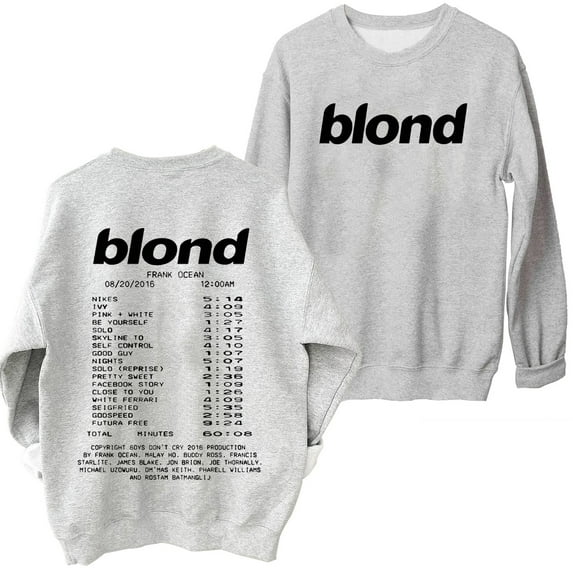 Frank Ocean Merch Blonde Sweatshirt Hoodie Man Woman Harajuku Hip Hop Round Neck Long Sleeve Oversized Hoodie Fans Gift