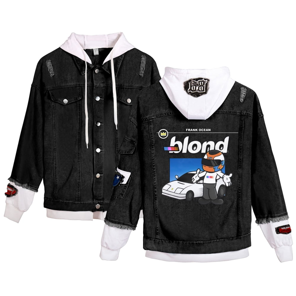 Frank Ocean Merch Denim Jacket Coat Cute Blonde Blond White Ferrari Jackets Women Men Casual Rapper HipHop Coat Walmart