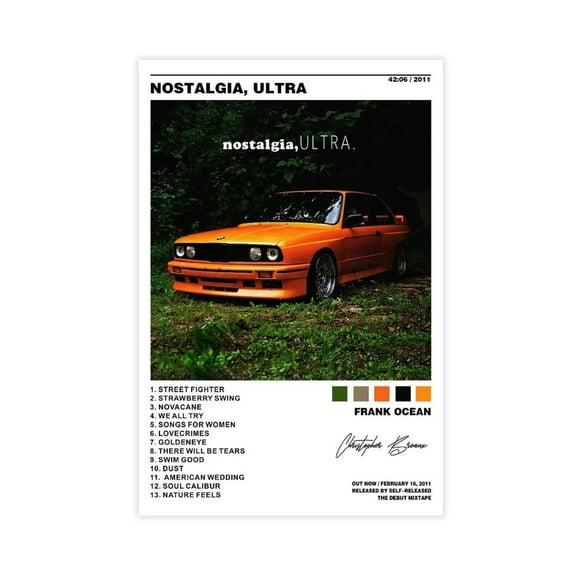 Frank Ocean Nostalgia Ultra Poster Album Cover Canvas Wall Art Decor Print Picture Paintings for Living Room Bedroom Unframed 12x18inch(30x45cm)