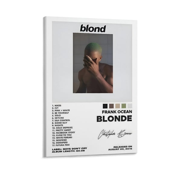 Frank Ocean Poster Blond 8 Home Decor Poster Wall Art Hanging Picture Print Bedroom Decorative Painting Posters Room Aesthetic 16x24inch(40x60cm)