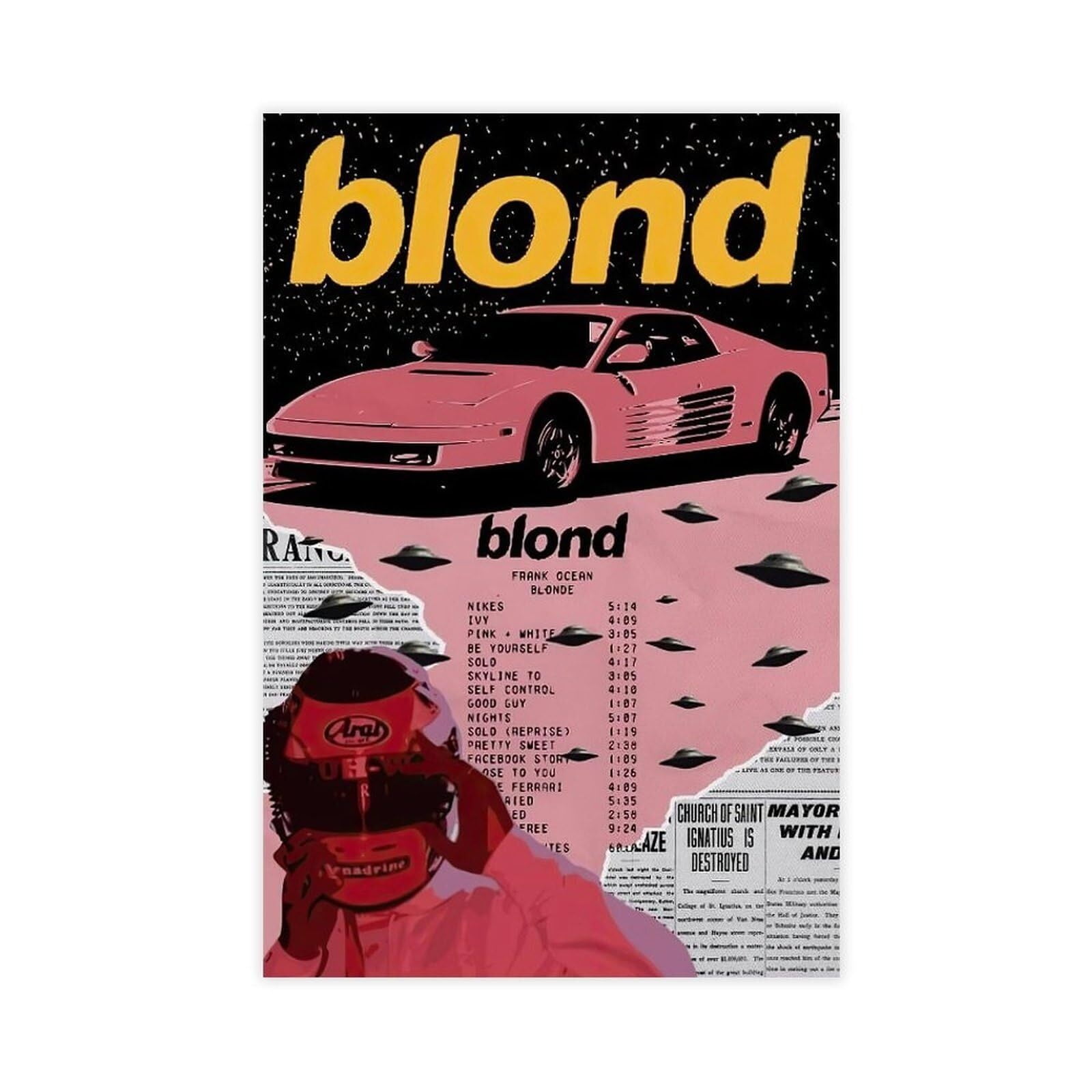 Frank Ocean Poster Blonde Album Cover Poster 1 Canvas Poster Bedroom ...