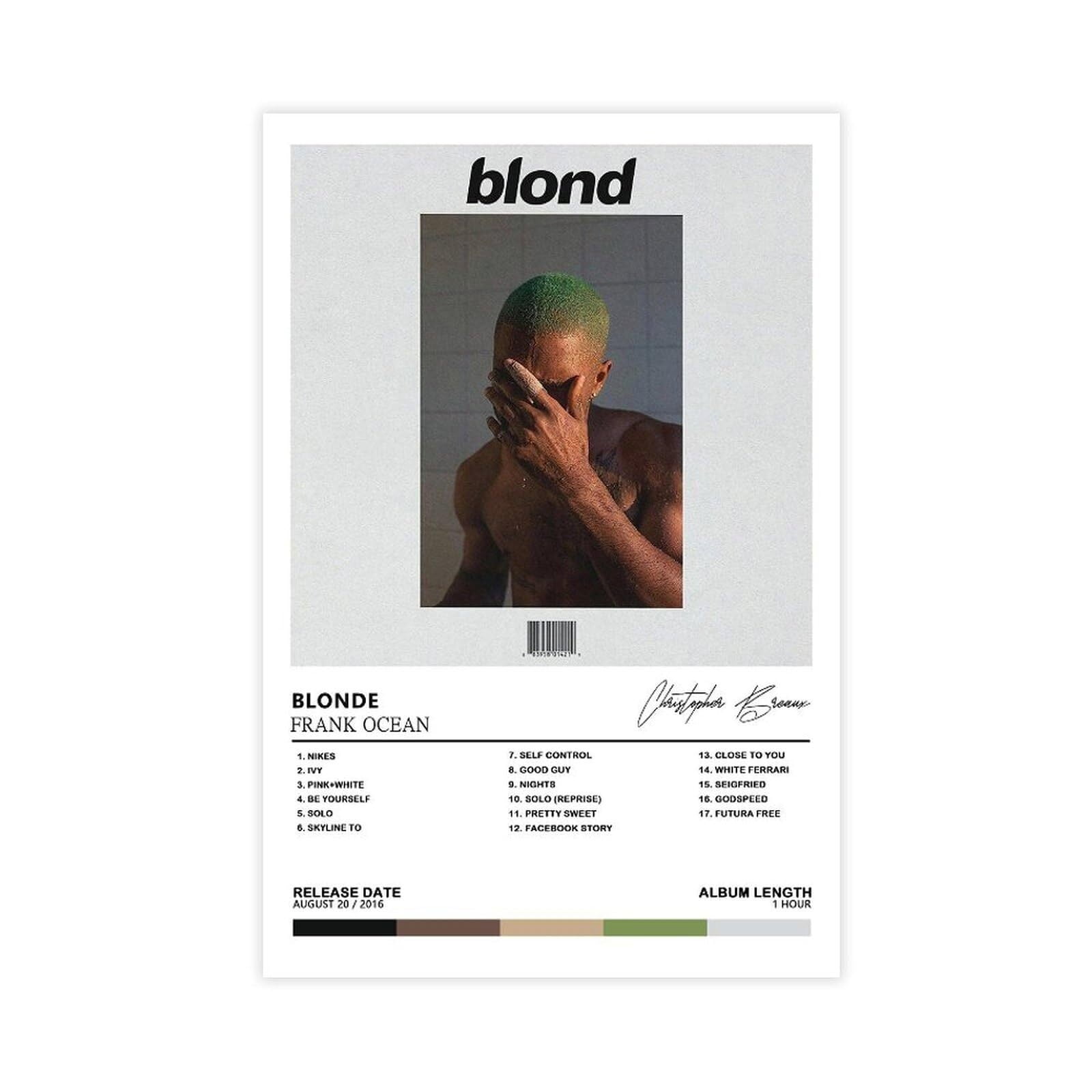 Frank Ocean Poster Blonde Album Cover Posters Rap Music Poster Wall Art ...