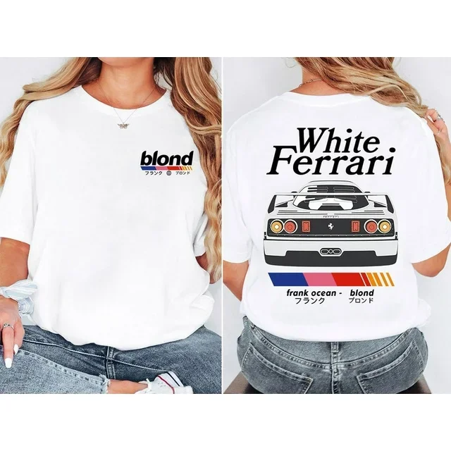 Frank Ocean White Ferrari Shirt Blond Rap Tee White Ferrari Cool Graphic T Shirt Frank Ocean BLOND WHITE FERRARI The unisex soft style t shirt comfortable material. Walmart