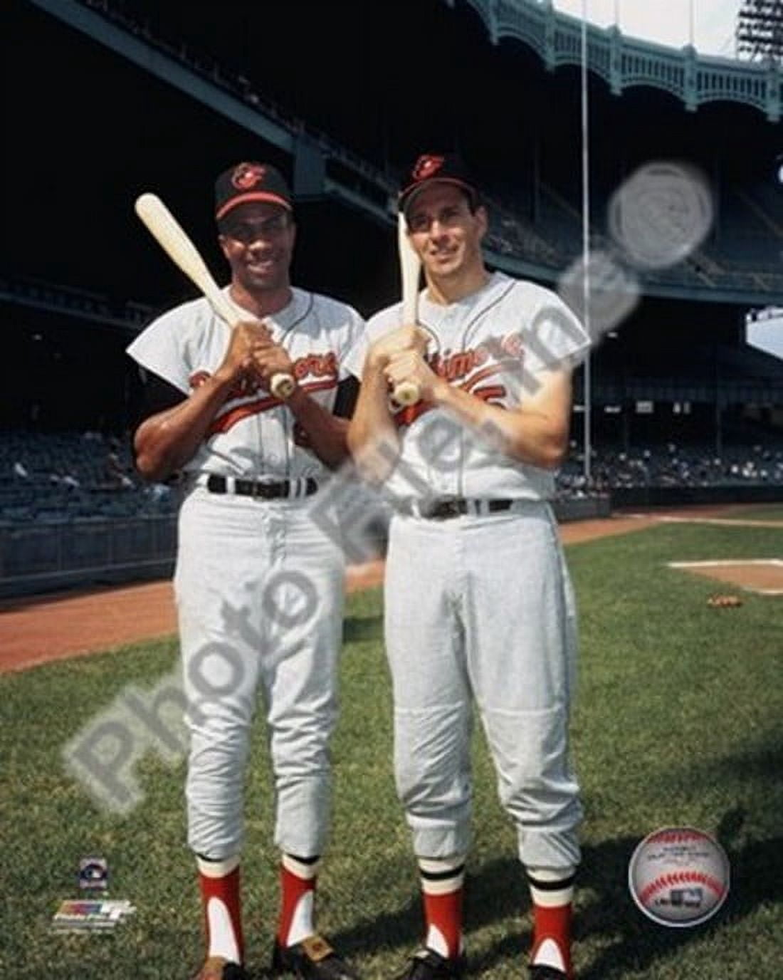 Frank Robinson and Brooks Robinson COLOR Sports Photo
