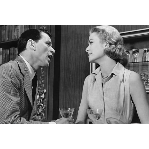 Frank Sinatra and Grace Kelly in High Society cocktails at bar 24x36 Poster