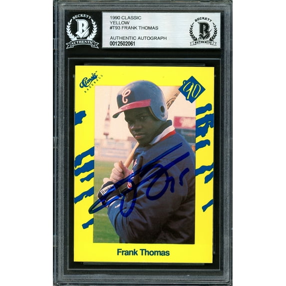 Frank Thomas Autographed 1990 Classic Series III Rookie Card #T93 Chicago White Sox Beckett BAS 185214