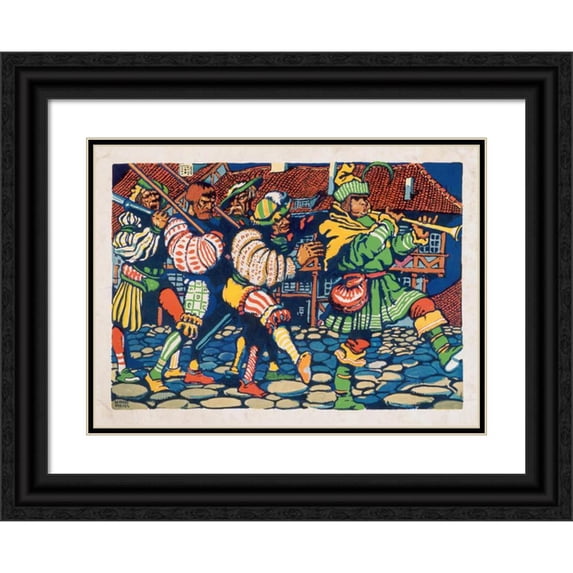 Frank Ver Beck 18x14 Black Ornate Wood Framed Double Matted Museum Art Print Titled - Adventures of a Teddy Bear IV (1922)