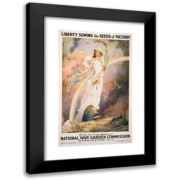 Frank Vincent DuMond 16x24 Black Modern Framed Museum Art Print Titled - Liberty Sowing the Seeds of Victory (1917)