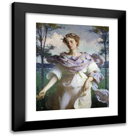 Frank Weston Benson 12x14 Black Modern Framed Museum Art Print Titled - Summer (1890)