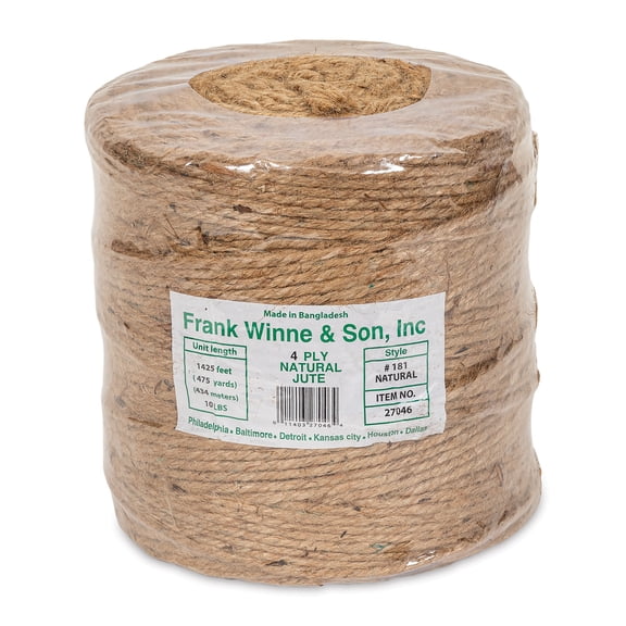 Frank Winne and Son Jute Twine - Natural, Ball, 4-Ply, 1420 ft
