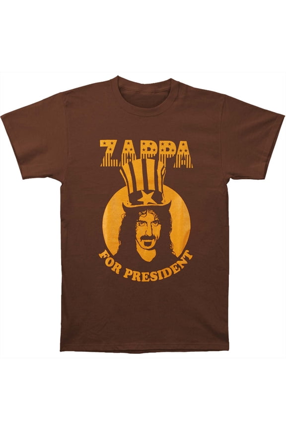 Frank Zappa Men's President T-shirt Medium Brown