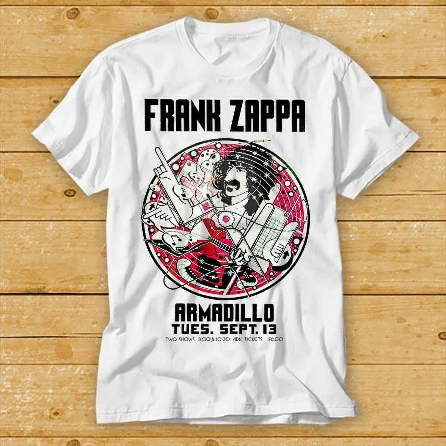 T-shirt Homme Frank Zappa - Noir, Motif Musique Rock'n'roll, Neuf Avec étiquettes, Personnalisable