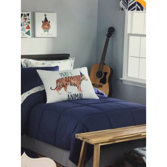 Frank and LuLu Peyton Twin Bed Denim Blue Comforter & Sham Set