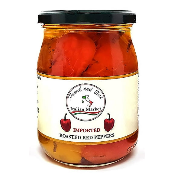 Frank and Sal's Imported Italian Flame Roasted Red and Yellow Peppers - Enhance Your Antipasto, Salads, and Sandwiches