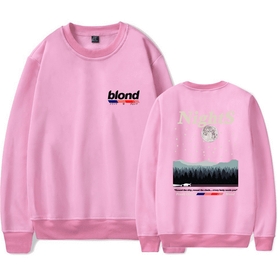 Frank ocean Merch Blond Blonde Nights Crewneck Sweatshirts Winter Unisex Fashion Casual Long Sleeve Streetwear