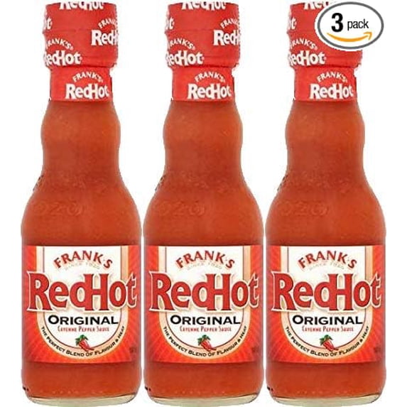 Frank's Red Hot Cayenne Pepper Sauce, 5oz Glass Bottle (Pack of 3, Total of 15 Oz)