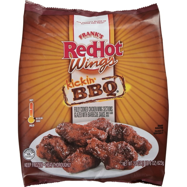 Frank's RedHot  Frozen Chicken Wings - BBQ, 22 oz