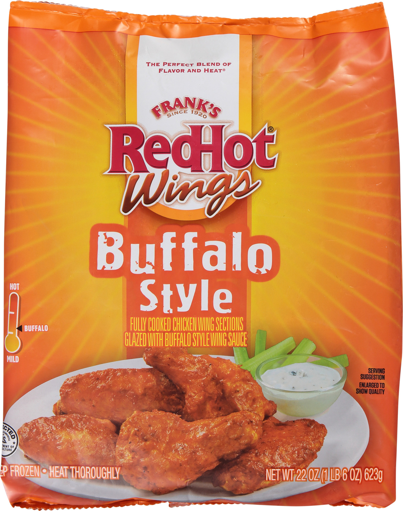 Frank's RedHot  Frozen Chicken Wings - Buffalo, 22 oz - image 1 of 12