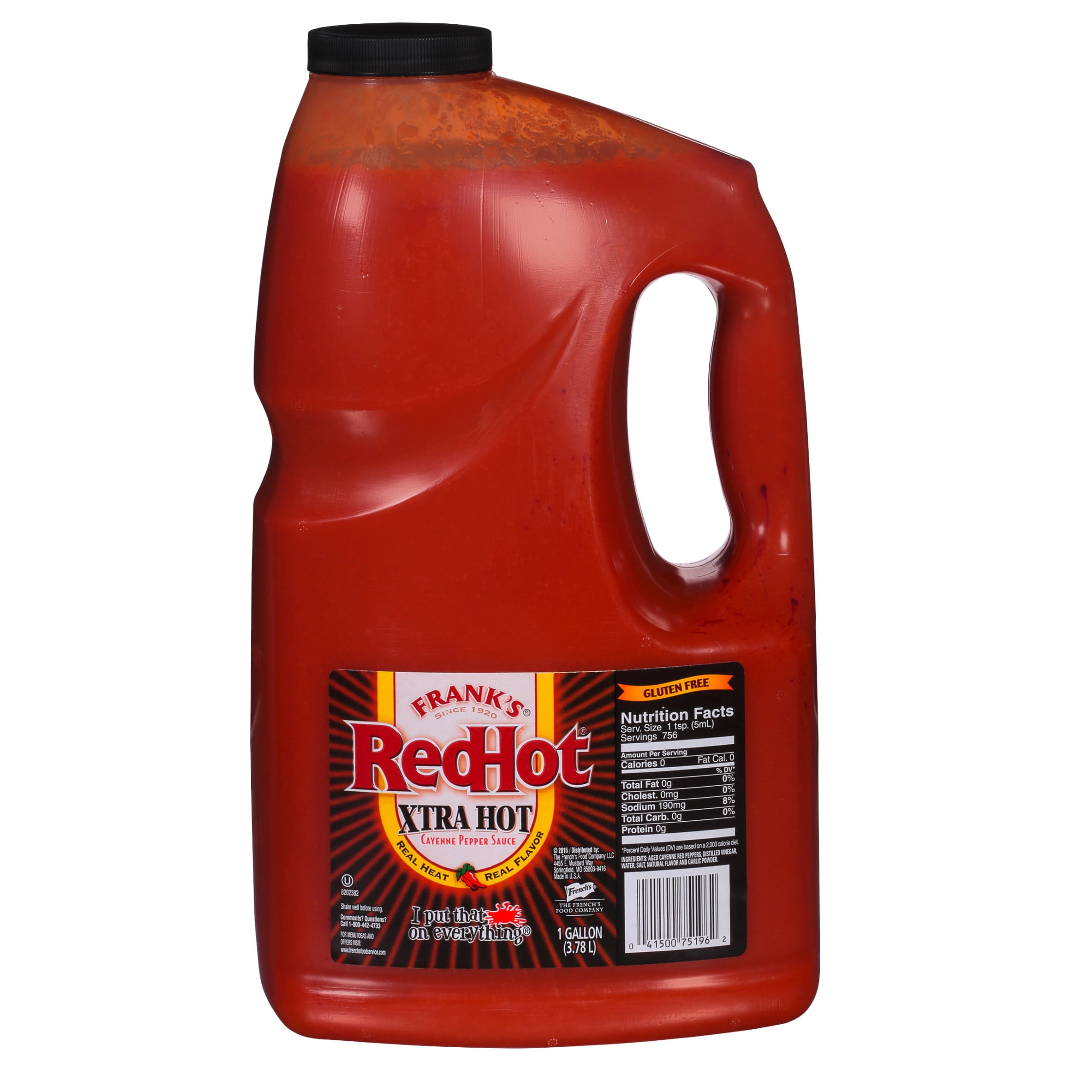 Frank's RedHot Xtra Hot Cayenne Pepper Hot Sauce, 1.0 gal Jug