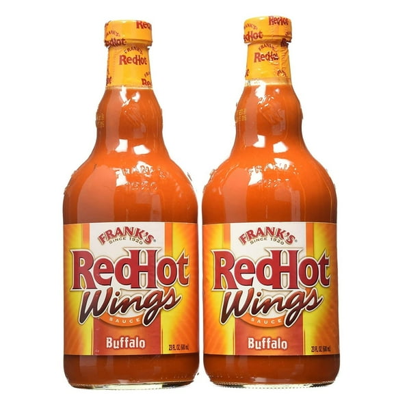 Frank's RedHot Hot Buffalo Wings Hot Sauce, Bottle of 2 for 23 Fl Oz Each Perfect as Dip Sauce
