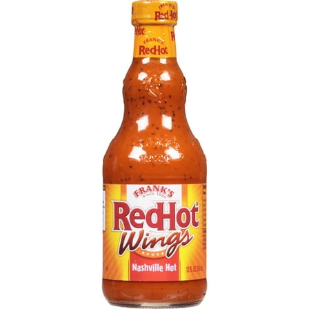 Frank's RedHot Kosher Nashville Hot Wings Sauce, 12.0 fl oz Bottle