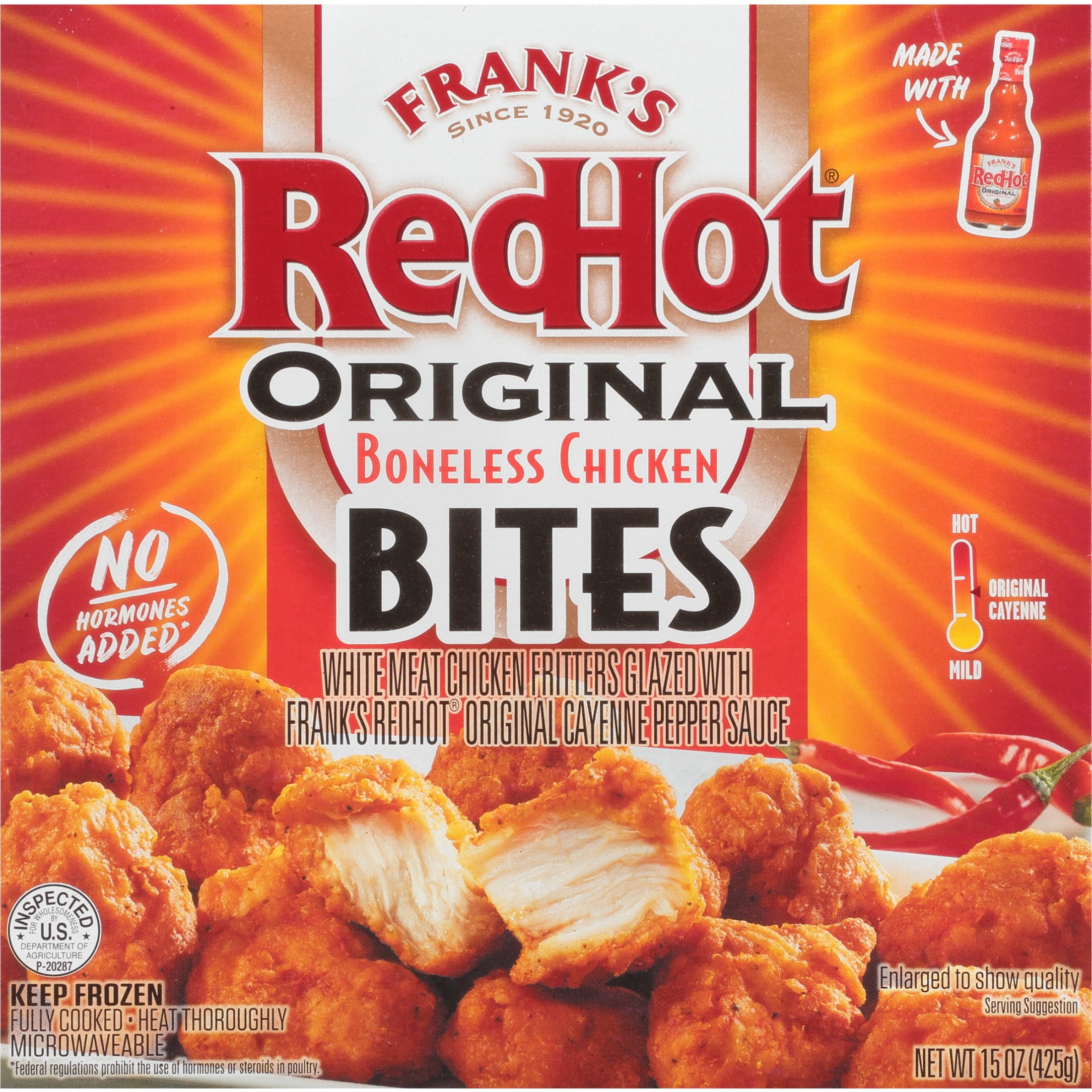 Frank's RedHot Original Boneless Chicken Bites, 15.0 oz Box