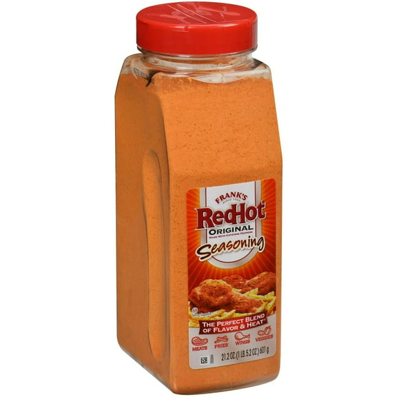 Frank's RedHot Original Seasoning, 21.2 oz - One 21.2 Ounce Container of Hot Sauce Seasoning Blend of Savory Garlic and Spicy Cayenne Pepper, Perfect for Dry-Rubs