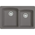 thumbnail image 1 of Franke Eo33229-1 Ellipse 33" Undermount 60/40 Double Basin Granite Kitchen Sink - Grey, 1 of 1