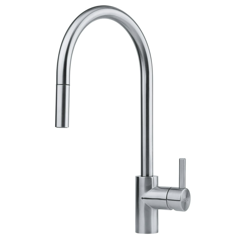 Franke Eos Franke Stainless Steel 1-Handle Deck Mount High-Arc Handle Kitchen Faucet Franke Eos Franke Stainless Steel 1-Handle Deck Mount High-Arc Handle Kitchen Faucet