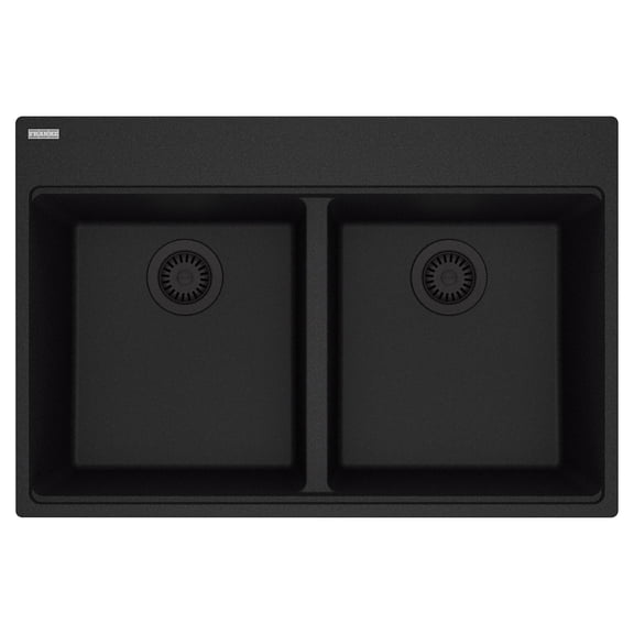Franke MAG6201515-ONY Maris 33" Drop In Double Basin Granite Kitchen Sink - Onyx