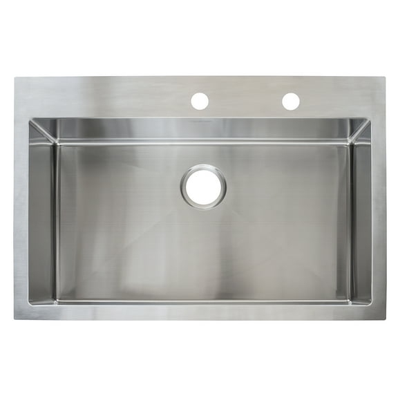 Franke Vector Stainless Steel 33" X 22" Dual-Mount Kitchen Sink, Single Bowl HFS3322-2