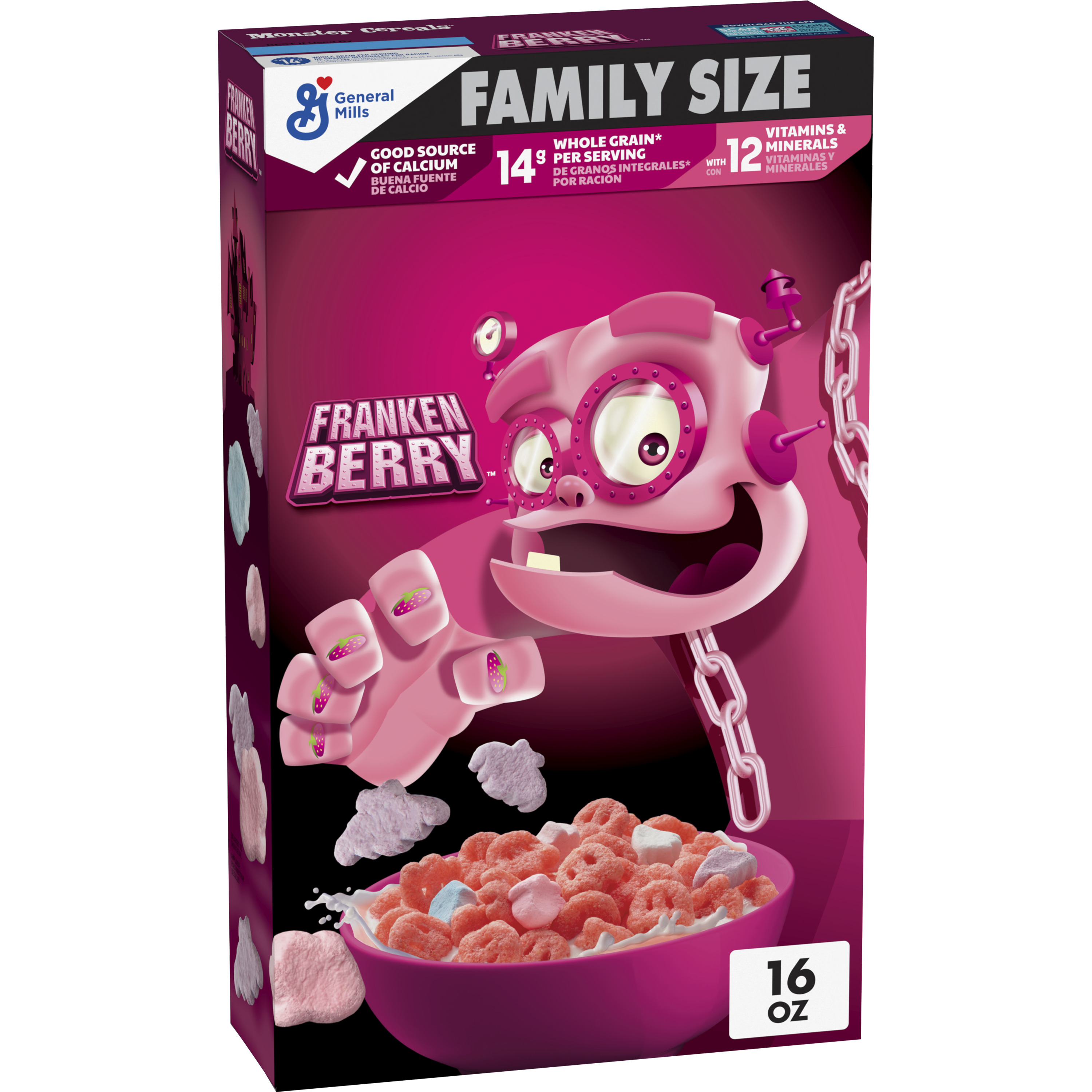 Franken Berry Cereal with Monster Marshmallows, Limited Edition, Family Size, 16 oz - image 1 of 10
