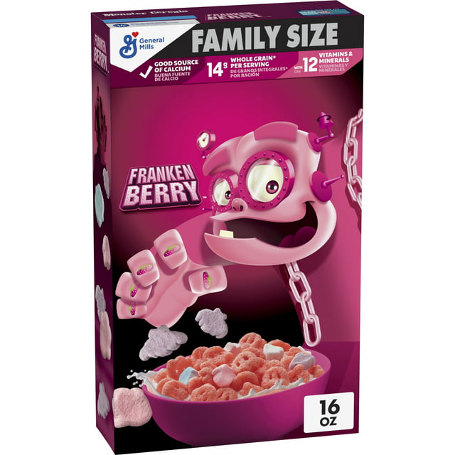 Franken Berry Cereal with Monster Marshmallows, Limited Edition, Family Size, 16 oz