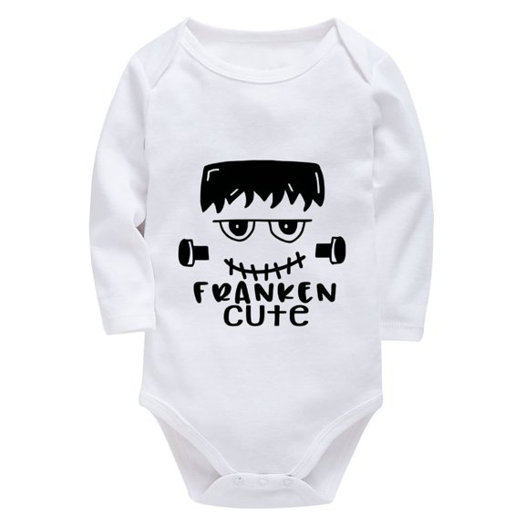 Franken Cute Outfits for Baby Boys Long Sleeve Baby Boy Outfits White Baby Onsies0-3 Months Girl