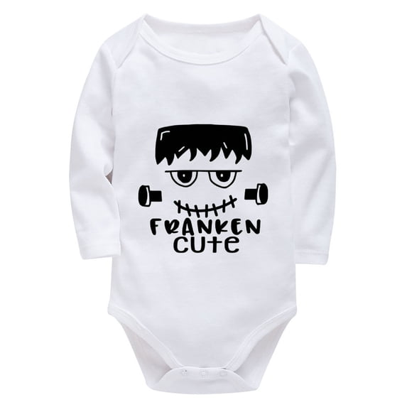 Franken Cute Outfits for Baby Girls Long Sleeve Baby Boys' One-piece Rompers White 18 Months Girl Romper