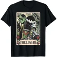 thumbnail image 1 of Frankenstein And Bride The Lovers Tarot Card Horror Unisex T-Shirt ,up to size 5XL, 1 of 2