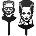 thumbnail image 1 of Frankenstein & Bride of Frankenstein Halloween Garden Stakes – Handcrafted Metal Yard Decor – Made in USA by RealSteel, 1 of 6