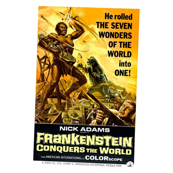 Frankenstein Conquers The World Movie Poster Metal Sign 8Inx 12In Metal Print 8x12 Square Adults Best Posters