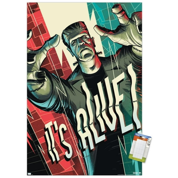 Frankenstein - It's Alive by Cesar Moreno Wall Poster, 14.725" x 22.375"