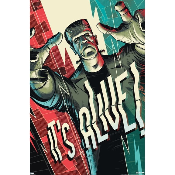 Frankenstein - It's Alive by Cesar Moreno Wall Poster, 22.375" x 34"