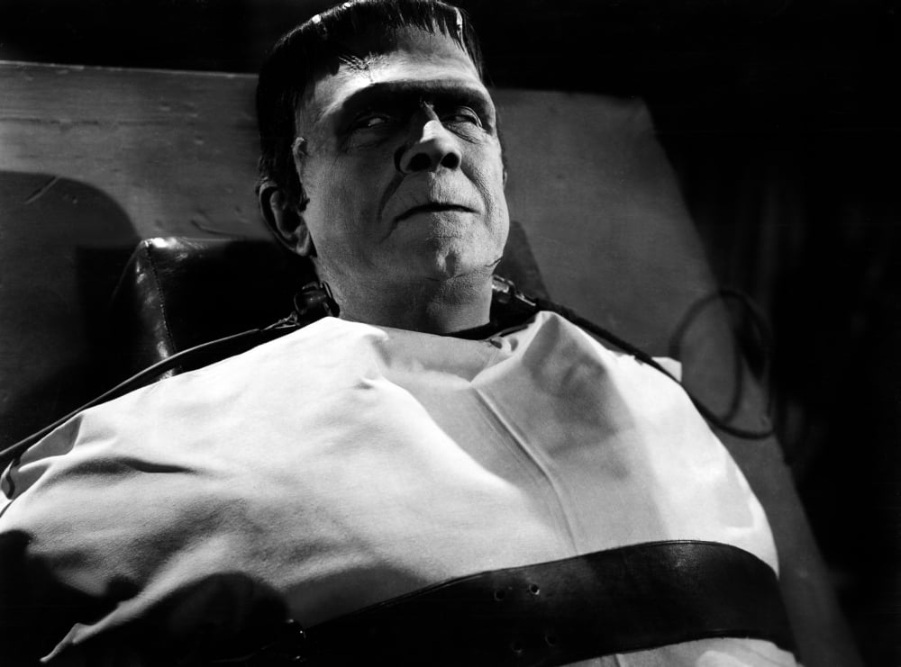 Frankenstein Meets The Wolf Man Canvas Art - (28 x 22)
