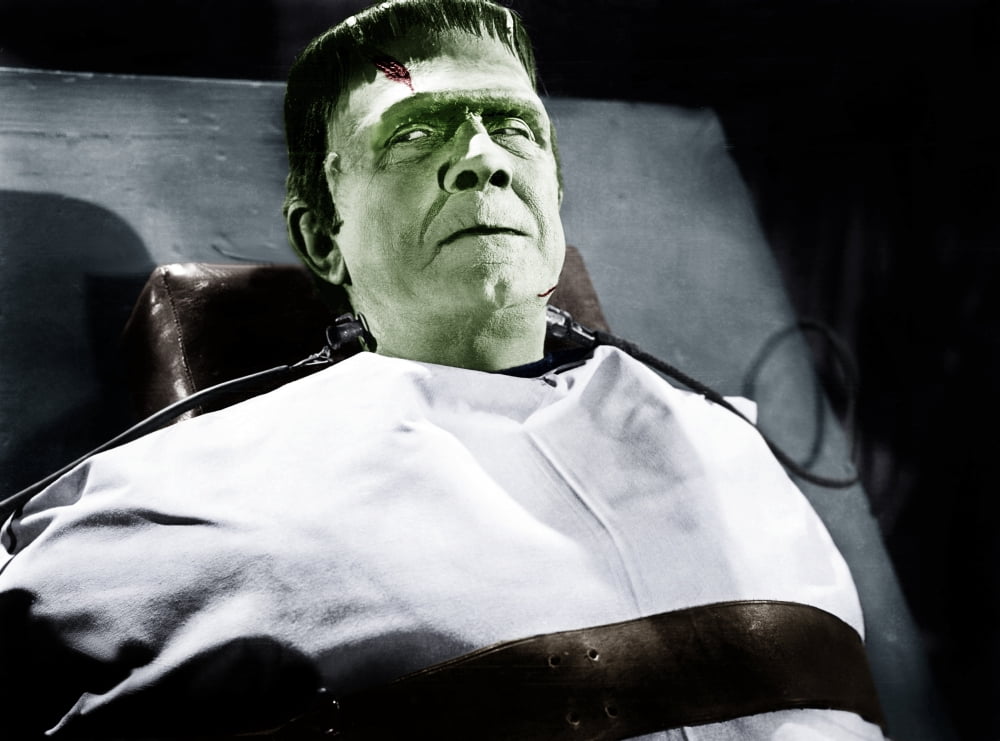 Frankenstein Meets The Wolf Man Canvas Art - (28 x 22)