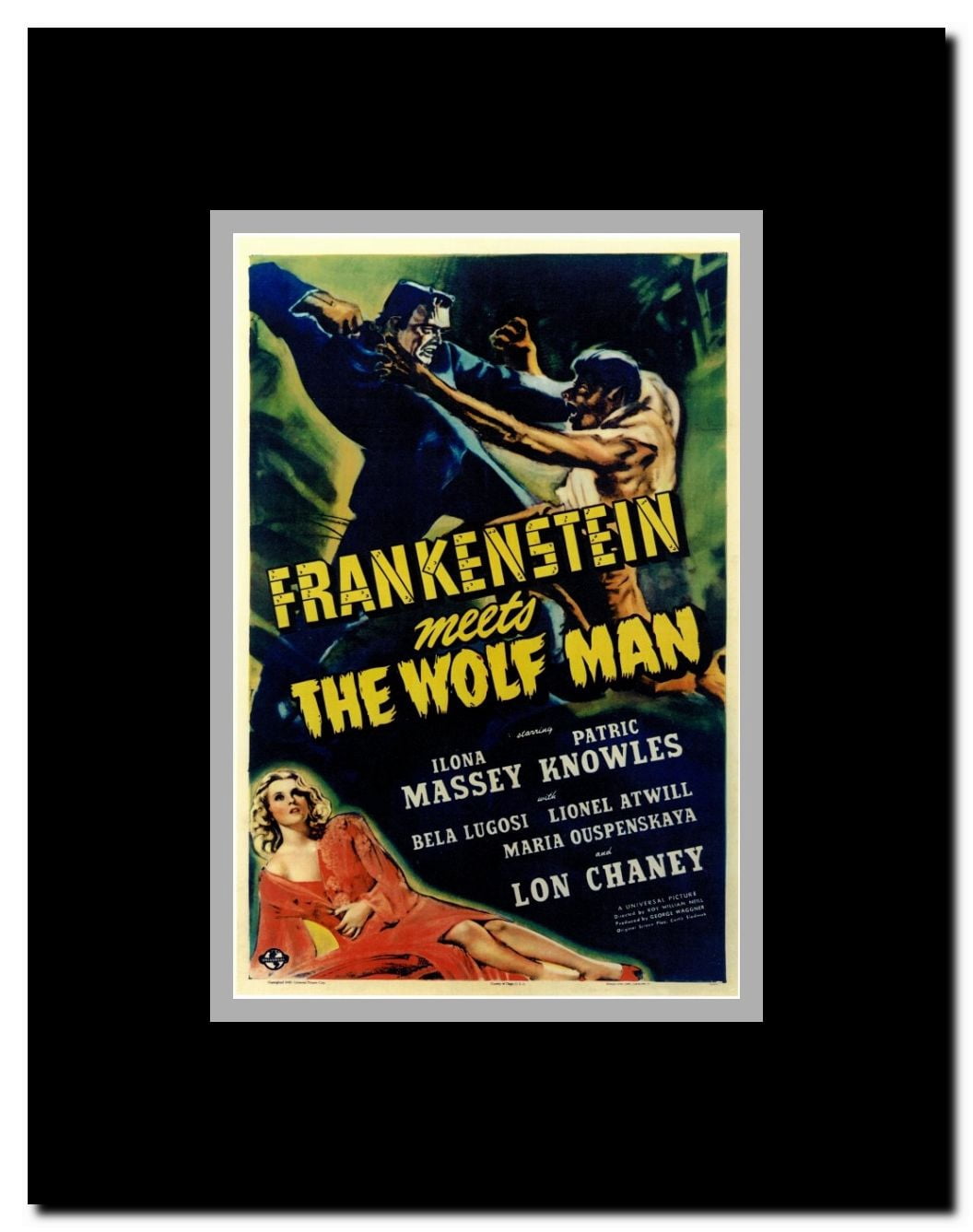 Frankenstein Meets the Wolfman Framed Movie Poster