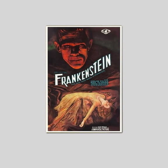Frankenstein Monster Movie Poster - Vintage Canvas Posters - Wall Decor Poster Size 24''x36'' Googate
