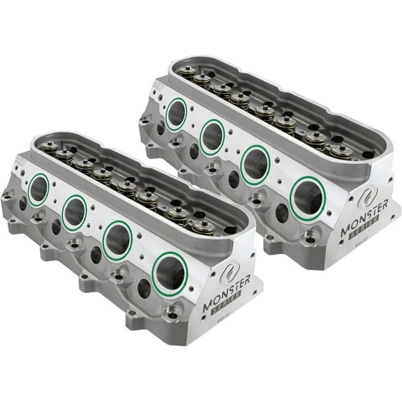 Frankenstein Monster Series M712 283cc LS7 Cylinder Heads - 12 Degree Valve Angle, Fully CNC Ported, Titanium Retainers, Custom Valve Springs - Performance Set for GM LS7 Engines (No Billet Stands)