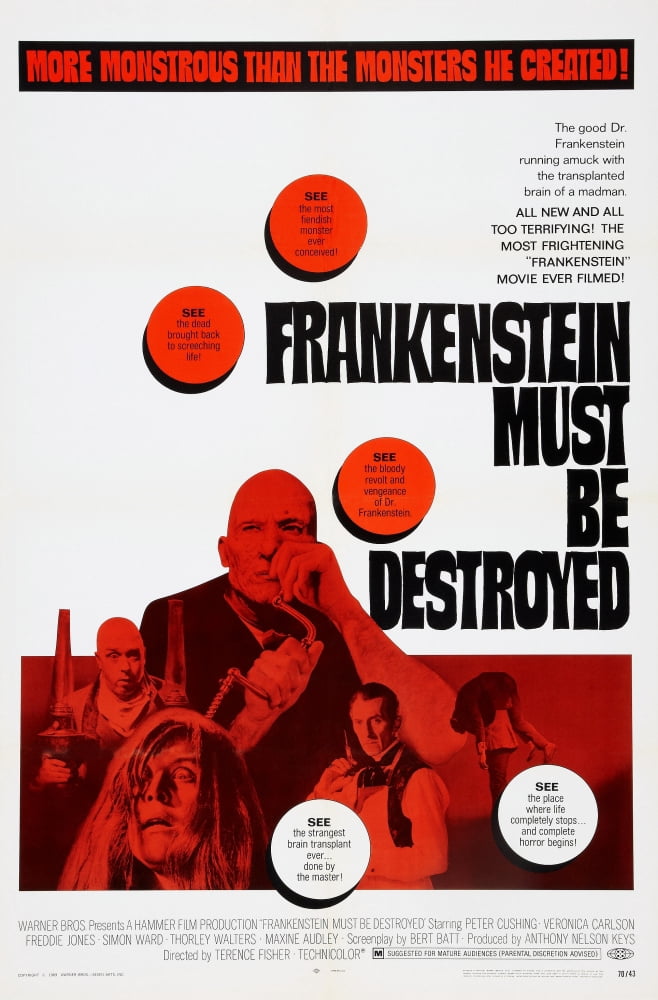 Frankenstein Must Be Destroyed Canvas Art -  (11 x 17)