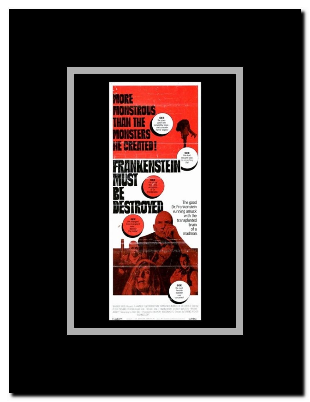 Frankenstein Must Be Destroyed Framed Movie Poster