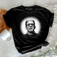 thumbnail image 1 of Frankenstein Spooky Portrait T-Shirt, Horror Villain Theme Halloween Tee, 1 of 5