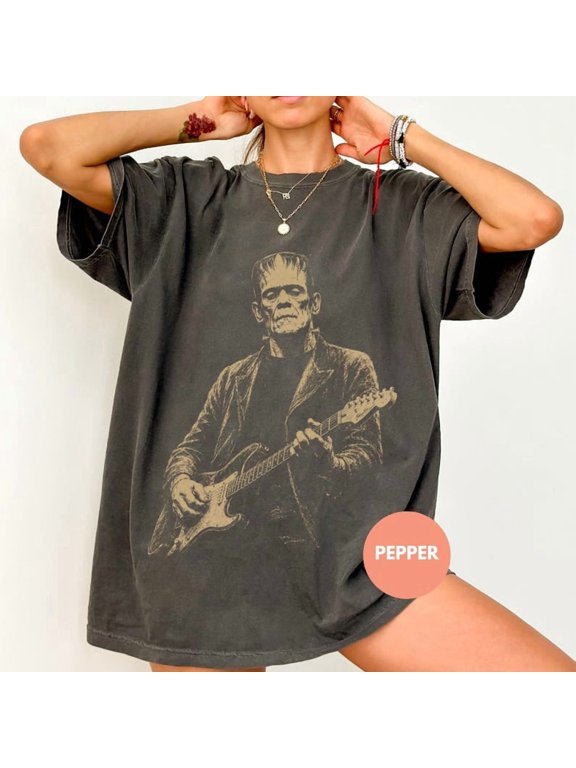 Frankenstein playing Guitar Shirt, Funny Frankenstein Shirt, Popular Halloween Shirt, Funny Halloween, Trendy Halloween