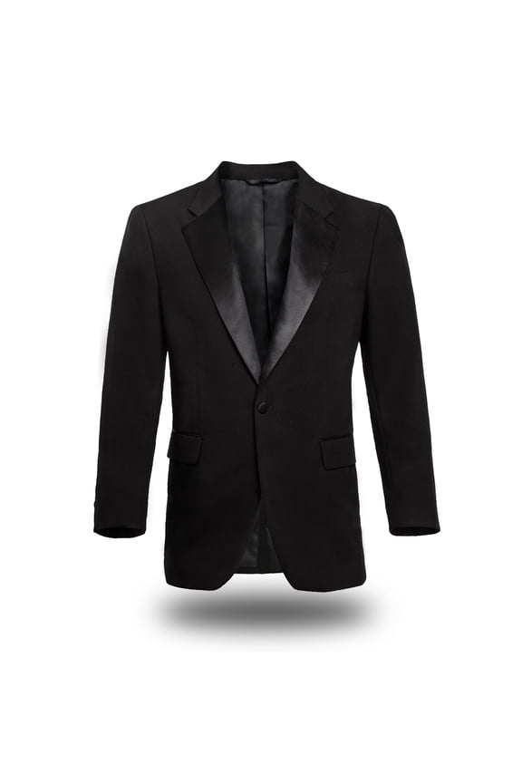 100% Polyester Regular Fit Classic Satin Notch Lapel One Button Men’s Black Tuxedo Jacket